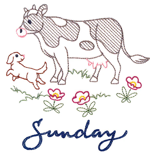 Charming Cow on Sunday (Vintage) - Image 3