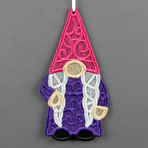 Charming Lady Gnome Ornament (Lace) - Image 2