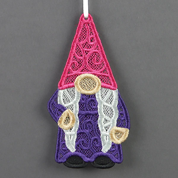 Charming Lady Gnome Ornament (Lace) - Image 3