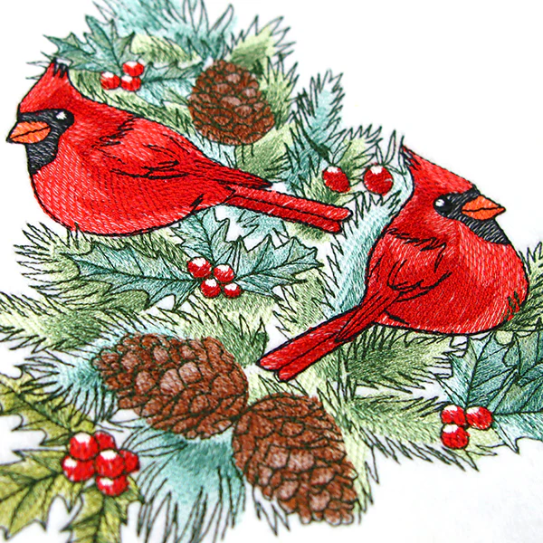 Cheerful Cardinals in Tree - Image 6