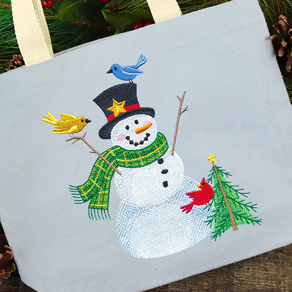 Cheerful Country Snowman with Tree - Image 6