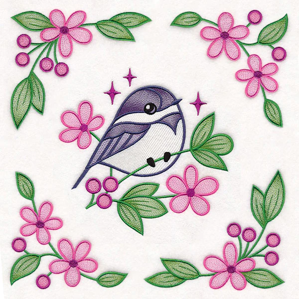 Chickadee and Blooms Pillow Pair - Image 22