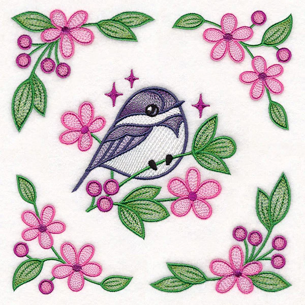 Chickadee and Blooms Pillow Pair - Image 71
