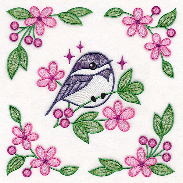 Chickadee and Blooms Pillow Pair - Image 8