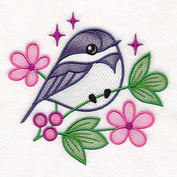 Chickadee and Blooms Pillow Pair - Image 86