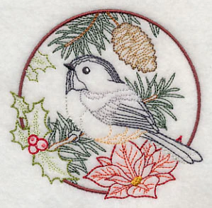 Chickadee in Christmas Blooms (Vintage) - Image 5
