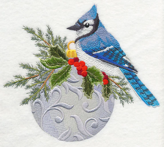 Christmas Blue Jay on Ornament - Image 4