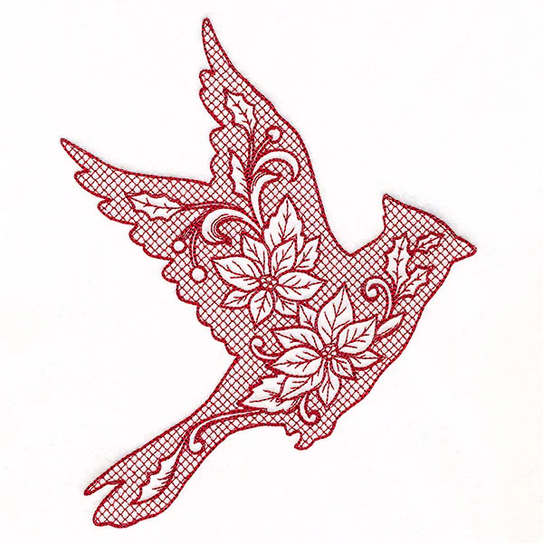 Christmas Cardinal Silhouette (Trapunto) - Image 2