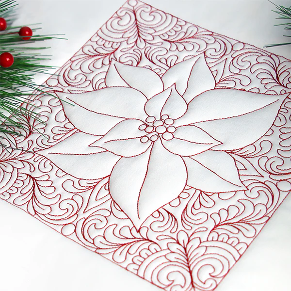 Christmas Charms Quilting Square - Poinsettia (Double Run) - Image 2
