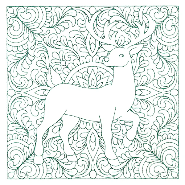 Christmas Charms Quilting Square - Reindeer (Double Run)