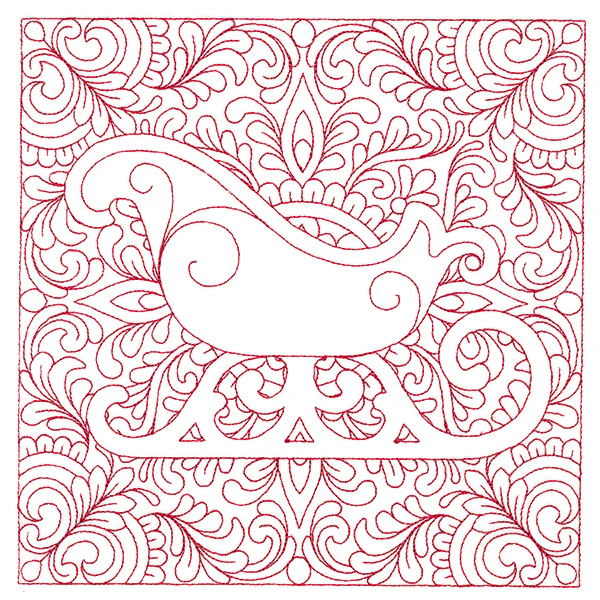 Christmas Charms Quilting Square - Sleigh (Double Run)