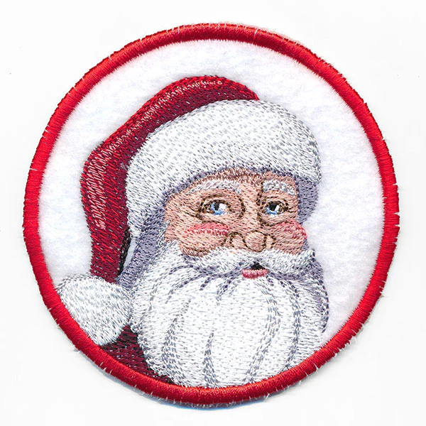 Christmas Cheer Coasters - Smiling Santa (In-the-Hoop) - Image 4