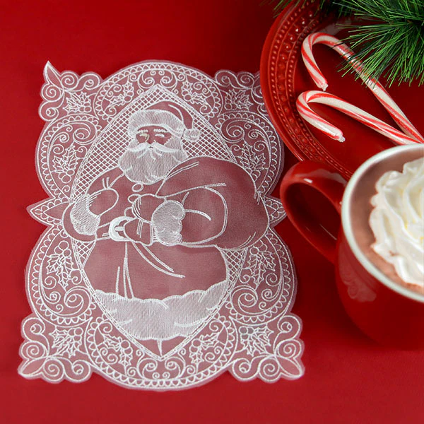 Christmas Cheer Santa Doily (Organza) - Image 7