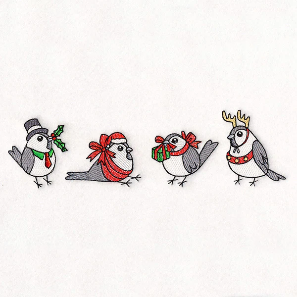 Christmas Chickadee Border