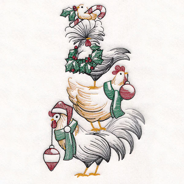 Christmas Chicken Stack Etching