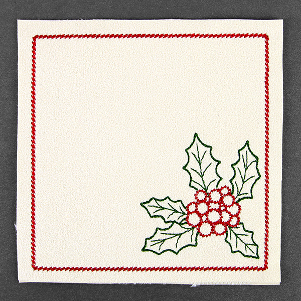 Christmas Coaster - Holly (In-the-Hoop) - Image 5