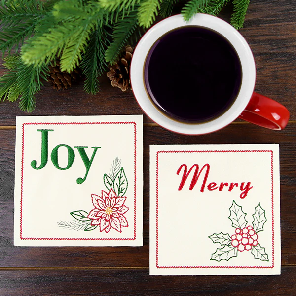 Christmas Coaster - Poinsettia (In-the-Hoop) - Image 6