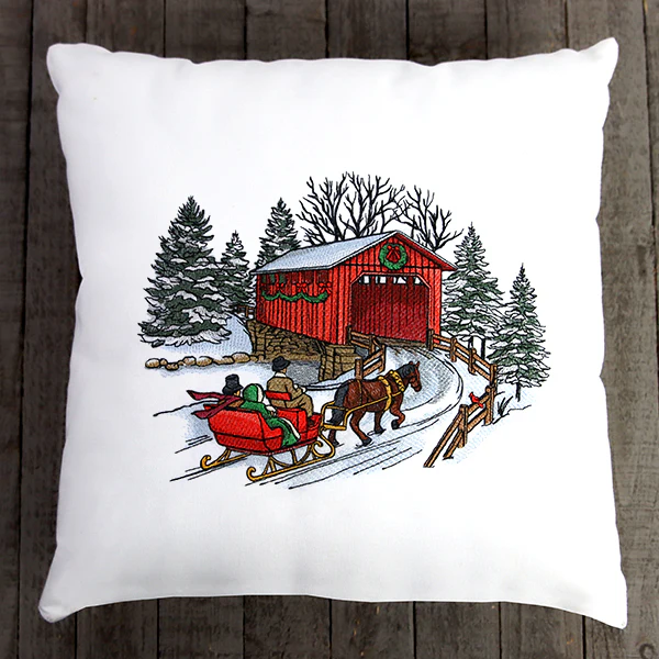 Christmas Covered Bridge Scene - Image 2