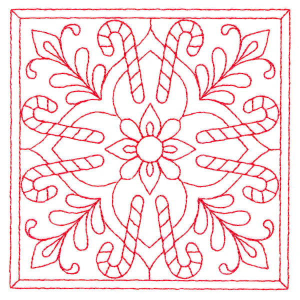 Christmas Filigree Quilting - Candy Canes (Double Run) - Image 5