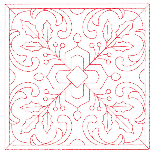 Christmas Filigree Quilting - Holly (Double Run)