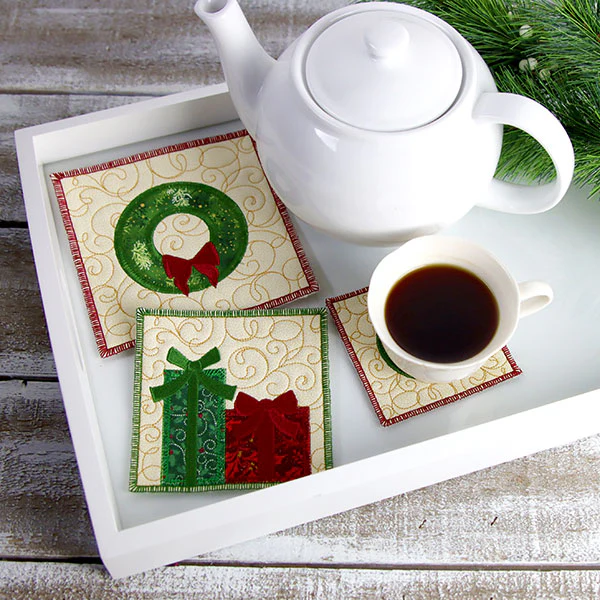 Christmas Gifts Are Waiting Mug Rug (In-the-Hoop) - Image 4