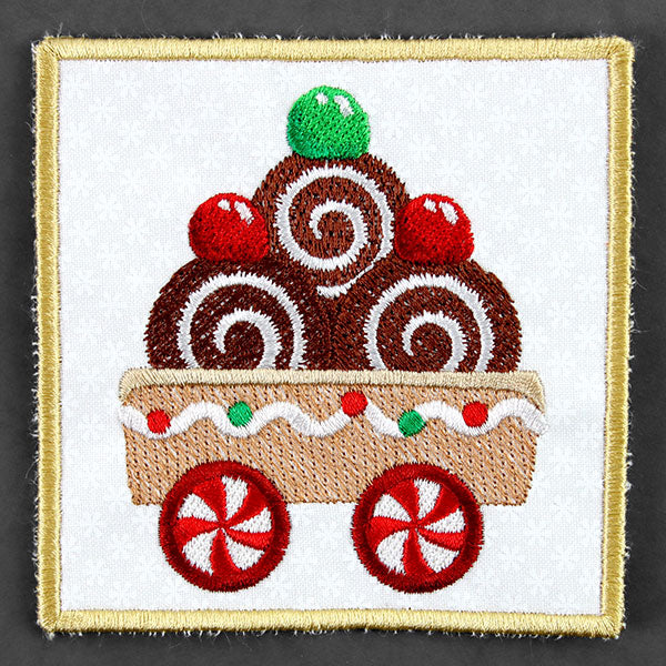 Christmas Gingerbread Train Coaster - Car 2 (In-the-Hoop) - Image 2