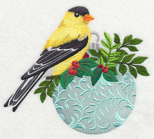 Christmas Goldfinch on Ornament - Image 2