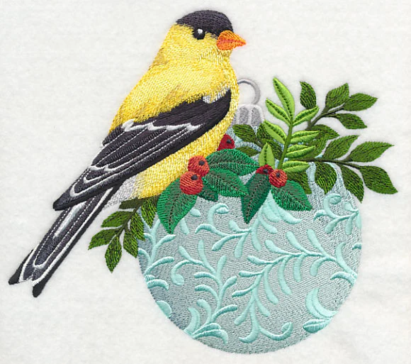 Christmas Goldfinch on Ornament - Image 4
