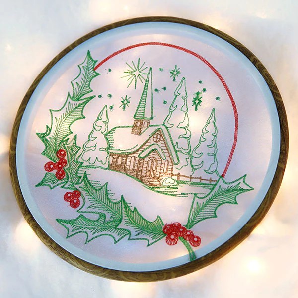 Christmas Holly Church Scene - Image 6