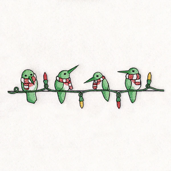 Christmas Lights Hummingbirds Border - Image 9