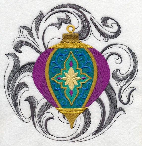 Christmas Ornament with Baroque Background