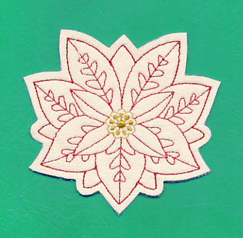 Christmas Poinsettia Coaster (In-the-Hoop) - Image 2
