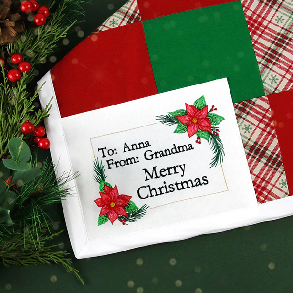 Christmas Quilt Labels - Poinsettias - Image 4