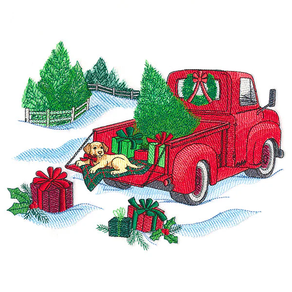 Christmas Retro Truck with Pup - Image 10