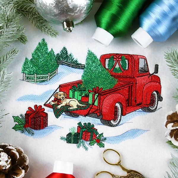 Christmas Retro Truck with Pup - Image 3