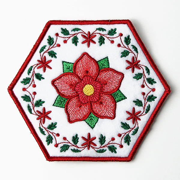 Christmas Rose Coaster (In-the-Hoop) - Image 10