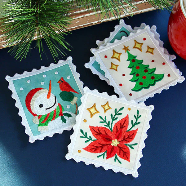 Christmas Stamp Coasters - Tree (In-the-Hoop) - Image 3