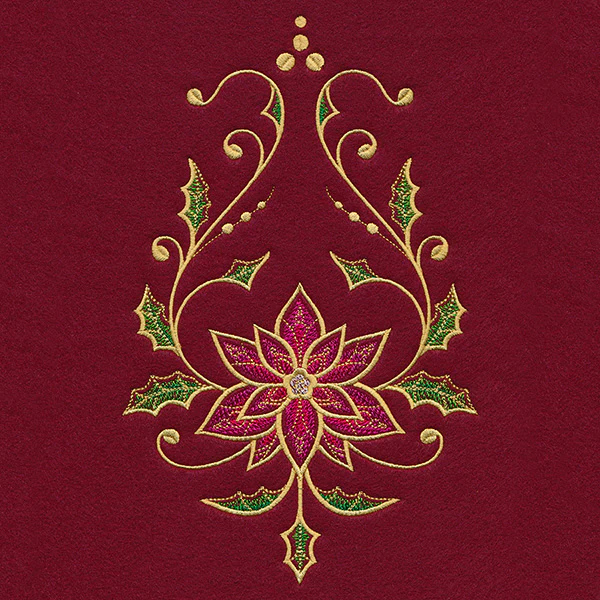 Christmas Tree Skirt Delights - Poinsettia
