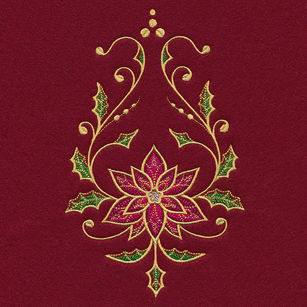 Christmas Tree Skirt Delights - Poinsettia - Image 3