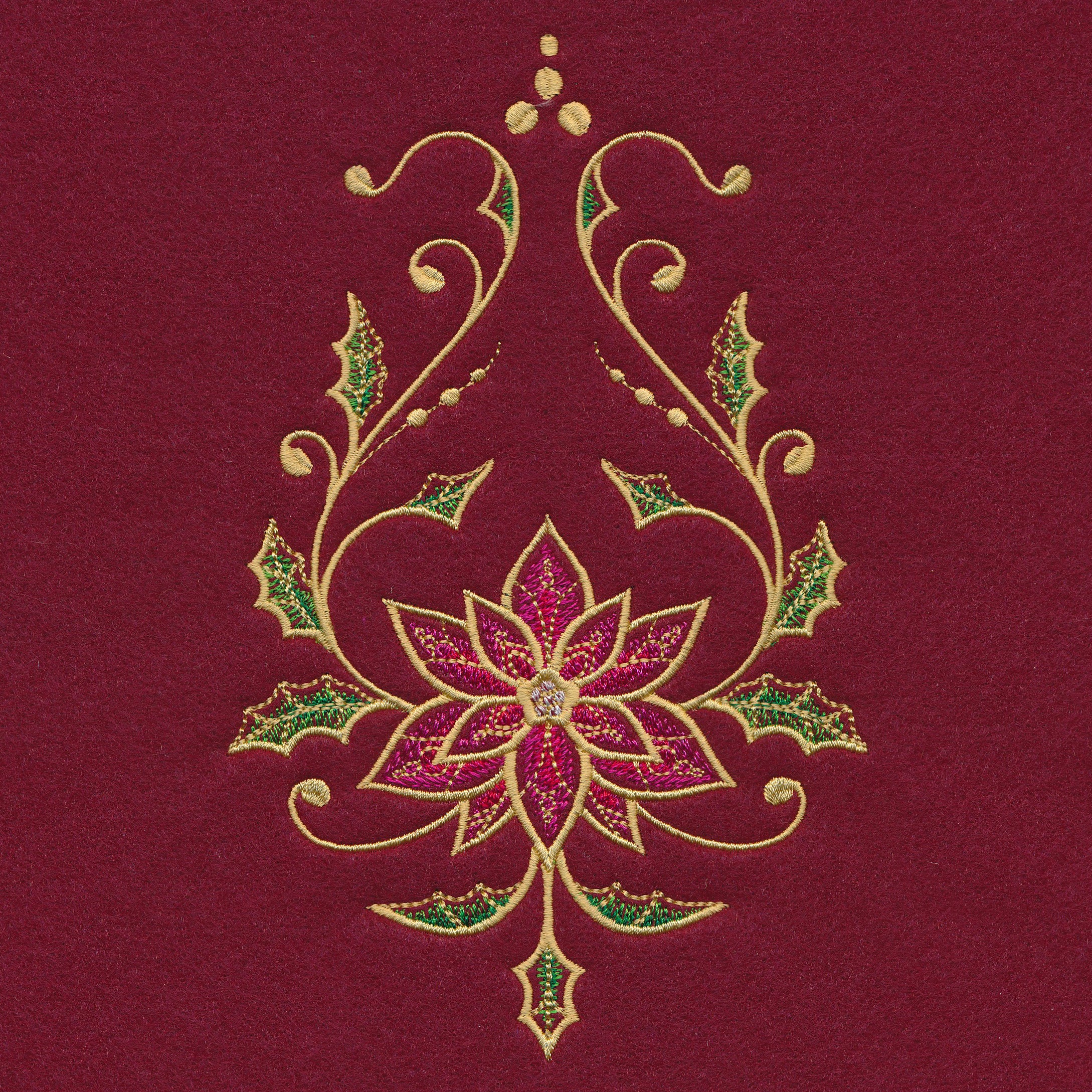 Christmas Tree Skirt Delights - Poinsettia - Image 4