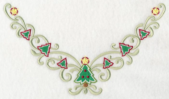 Christmas Tree Swirls Neckline (V-Neck)