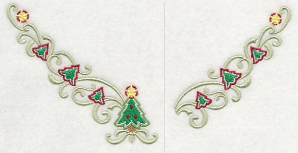 Christmas Tree Swirls Neckline (V-Neck) (Split) - Image 2