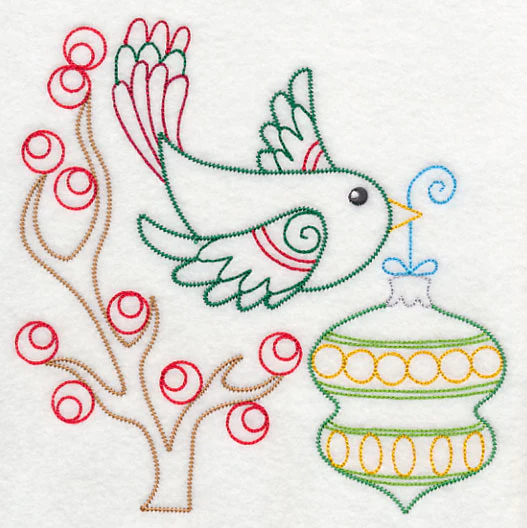 Christmas Whimsy Bird and Bulb 4 (Vintage) - Image 2