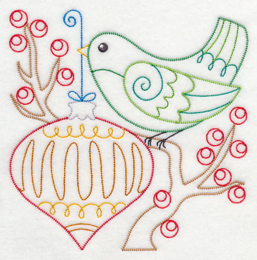 Christmas Whimsy Bird and Bulb 9 (Vintage) - Image 2