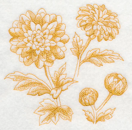 Chrysanthemum Botanical (Toile) - Image 3