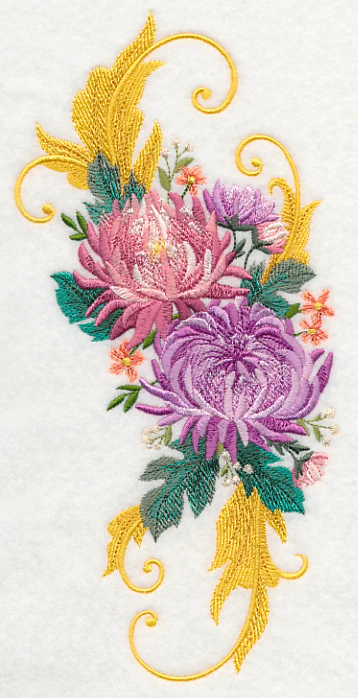 Chrysanthemum Spray with Flourish - Image 2