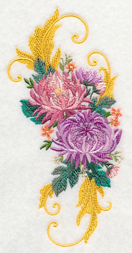 Chrysanthemum Spray with Flourish - Image 4