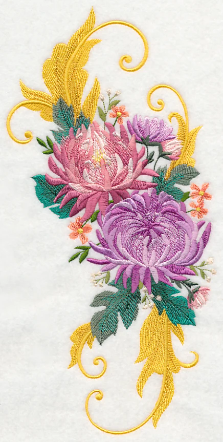 Chrysanthemum Spray with Flourish - Image 5