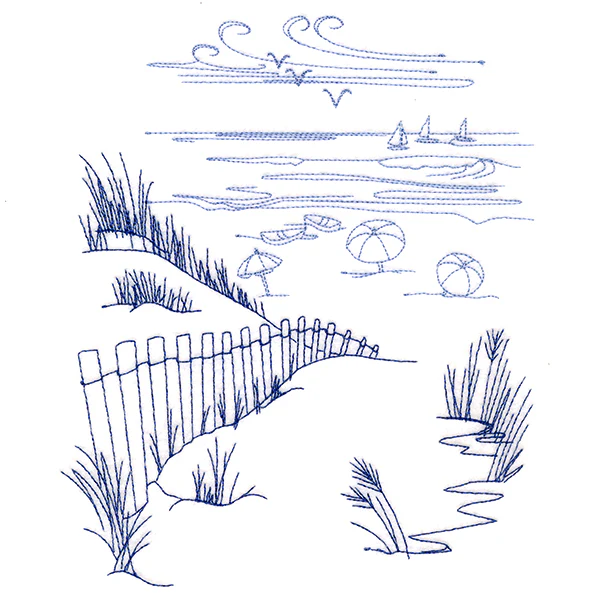 Classic Beach Scene - Ocean Views (Bluework) - Image 6