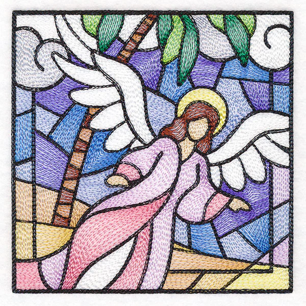Classic Stained Glass Nativity Scene - Heavenly Angel 1 - Image 7